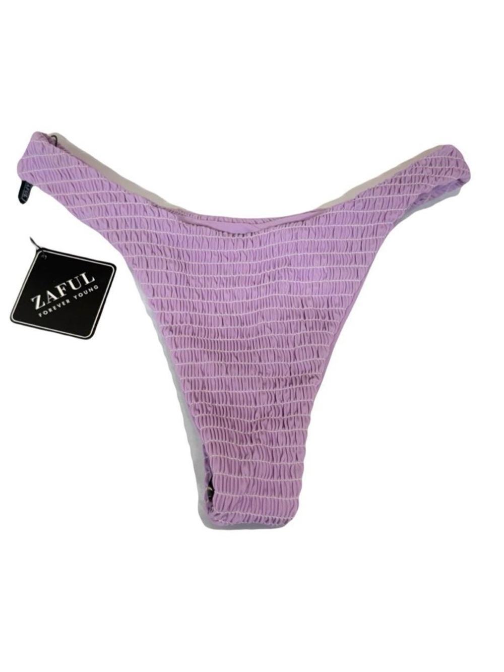 Zaful Lavender Smocked Bikini Bottom